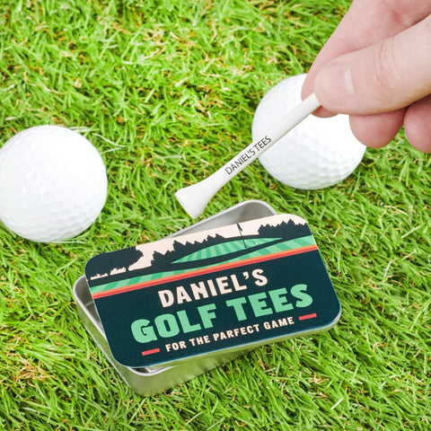 Oakdene Designs Golf Accessories Personalised Set Of Golf Tees In Tin