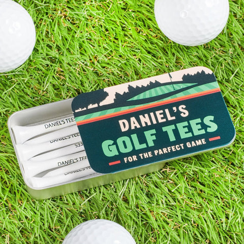 Oakdene Designs Golf Accessories Personalised Set Of Golf Tees In Tin