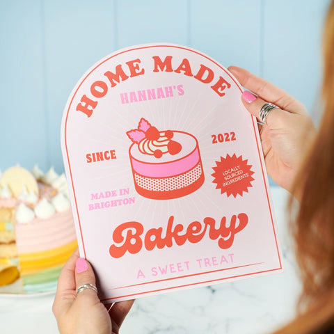 Oakdene Designs Home Decor Personalised Bakery Patisserie Metal Sign