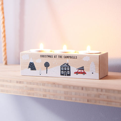 Oakdene Designs Home Decor Personalised Family Tealight Holder