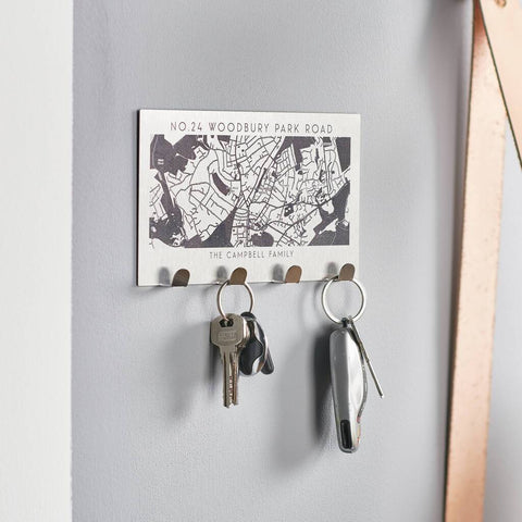 Oakdene Designs Home Decor Personalised Map Location Family Key Holder