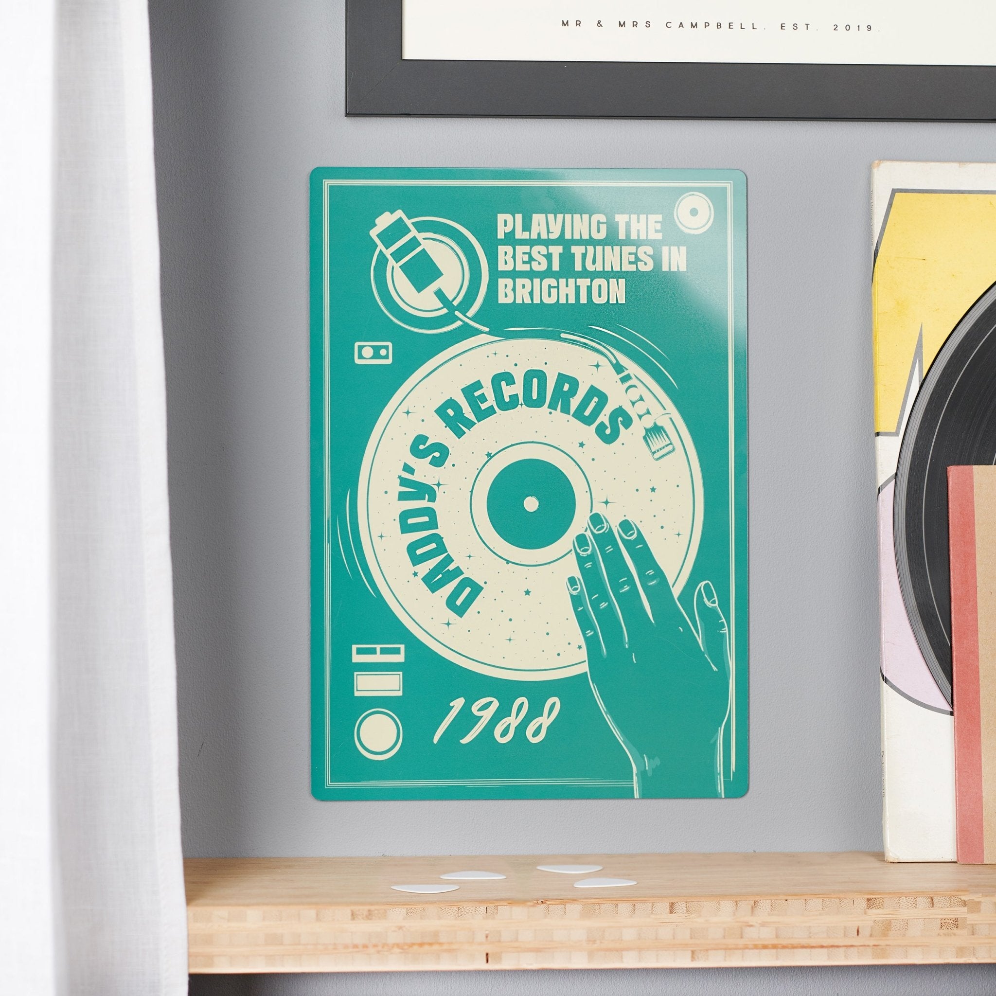 Oakdene Designs Home Decor Personalised Metal Record Music Sign