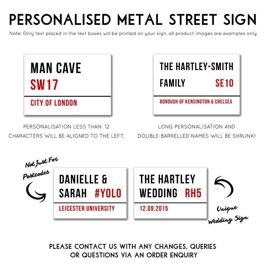 Oakdene Designs Home Decor Personalised Metal Street Sign