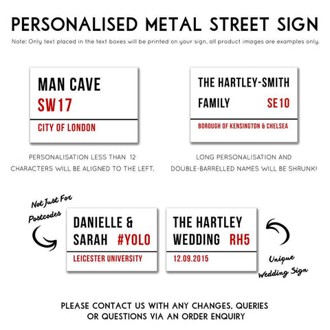 Oakdene Designs Home Decor Personalised Metallic London Street Sign