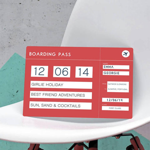 Oakdene Designs Home Decor Personalised Plane Boarding Pass Ticket Plaque