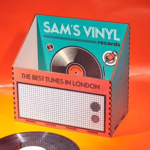 Oakdene Designs Home Decor Personalised Retro Style Wooden Record Vinyl Box