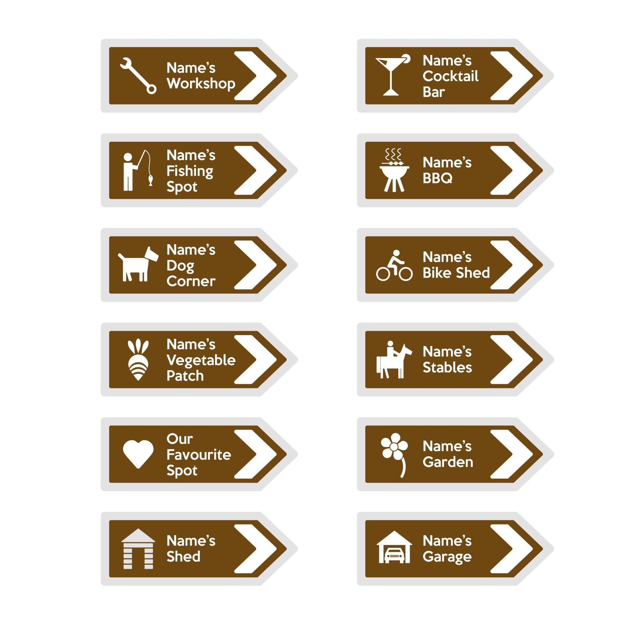 Oakdene Designs Home Decor Personalised Tourist Road Sign