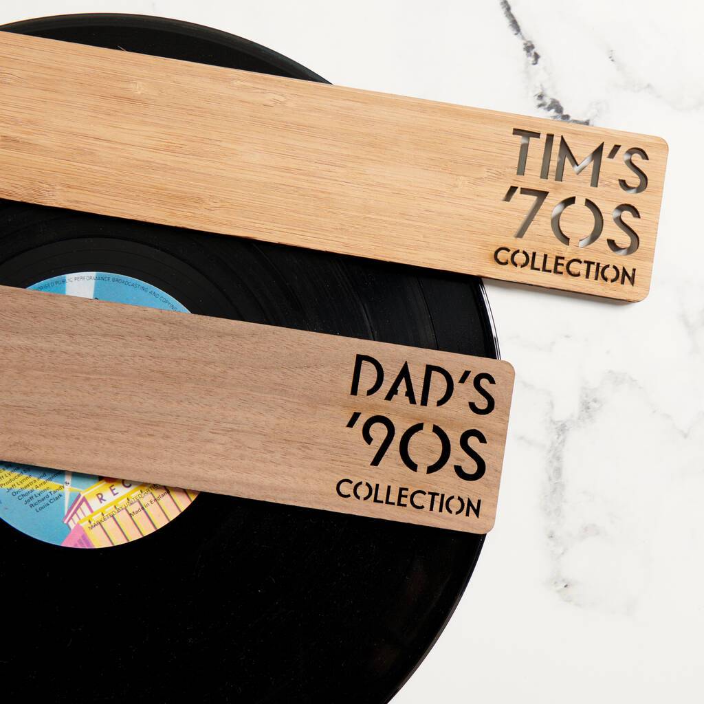 Oakdene Designs Home Decor Personalised Walnut Record Dividers