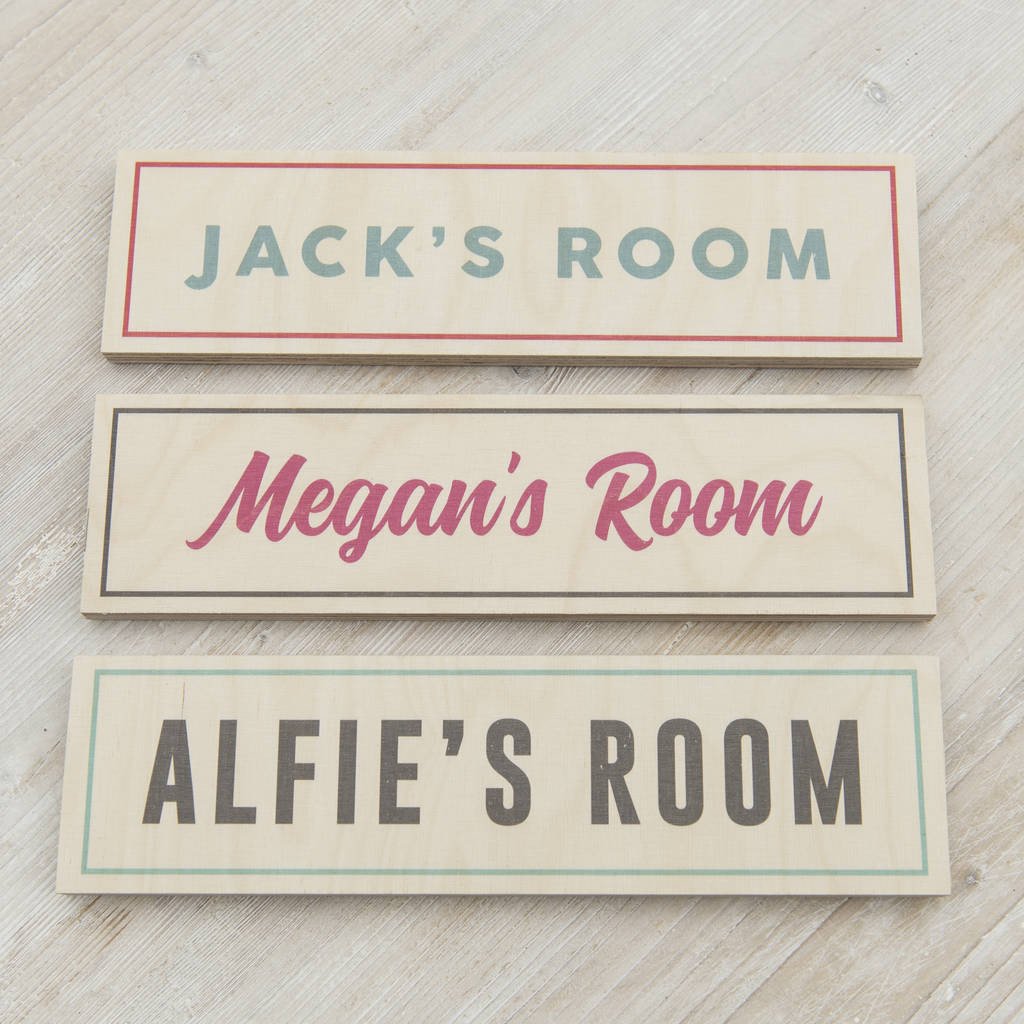 Oakdene Designs Home Decor Personalised Wooden Room Name Sign