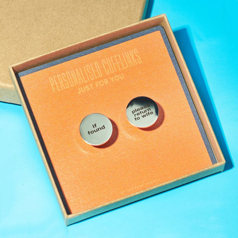 Oakdene Designs Jewellery Funny 'If Found Please Return To Wife' Men's Cufflinks