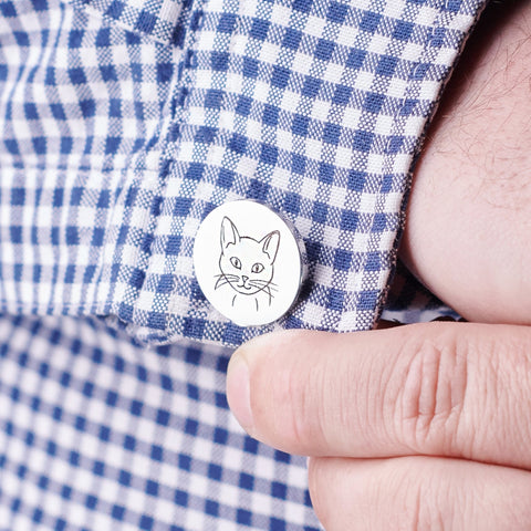 Oakdene Designs Jewellery Personalised Cat Breed Cufflinks