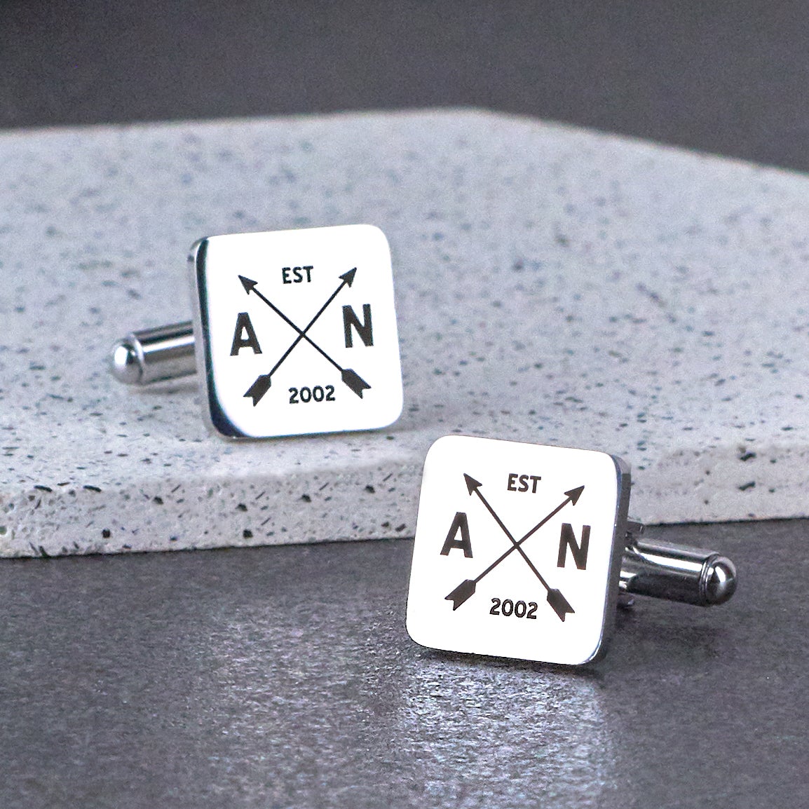 Oakdene Designs Jewellery Personalised Couples Initials Cufflinks