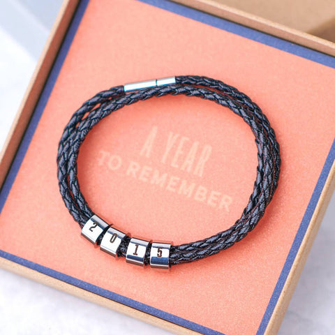 Oakdene Designs Jewellery Personalised Men's Significant Year Bracelet