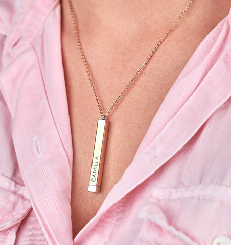 Oakdene Designs Jewellery Personalised Secret Message Bar Necklace