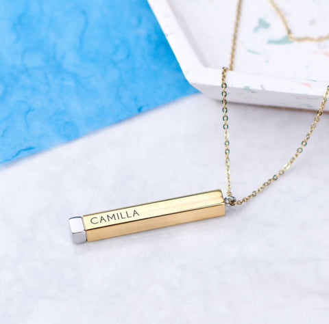 Oakdene Designs Jewellery Personalised Secret Message Bar Necklace