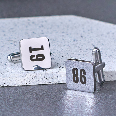 Oakdene Designs Jewellery Personalised Year Cufflinks