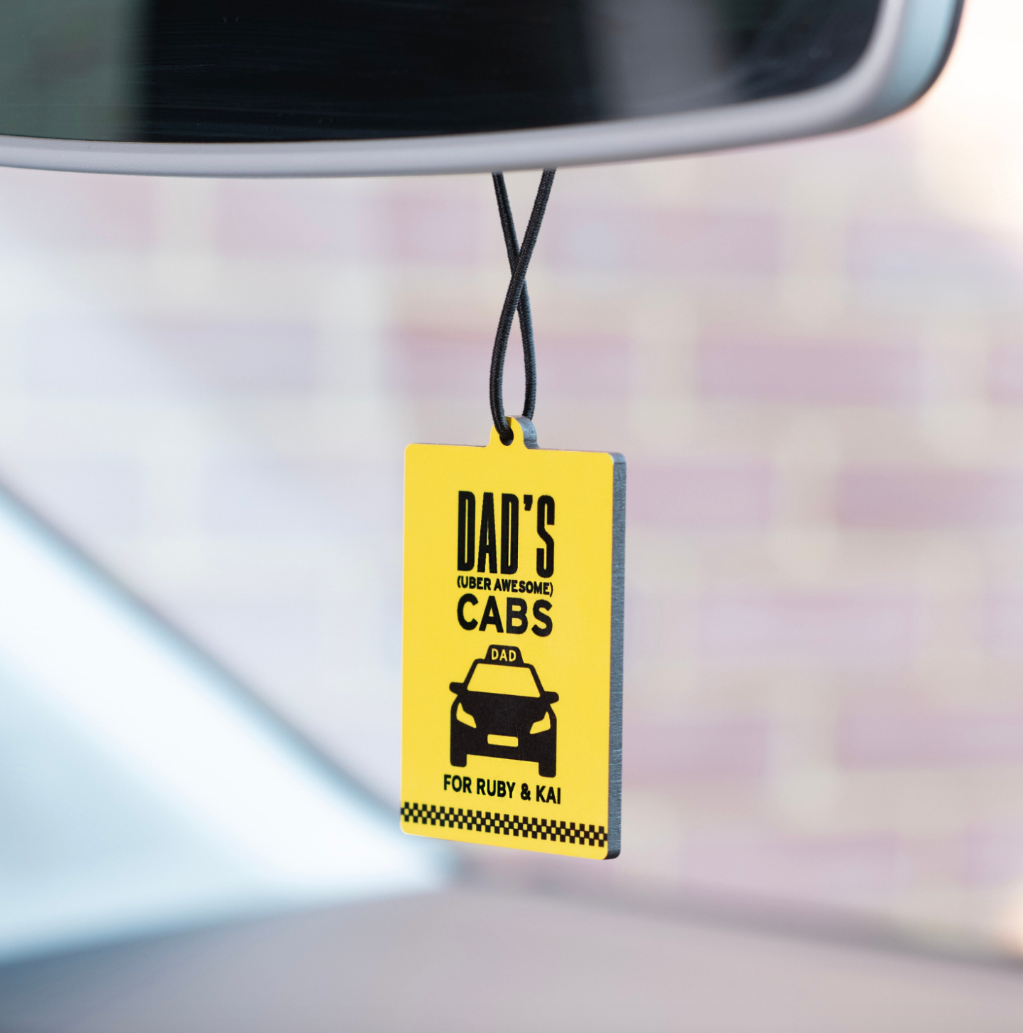 Oakdene Designs Keepsakes & Tokens Personalised 'Dad's Cabs' Hanging Car Decoration