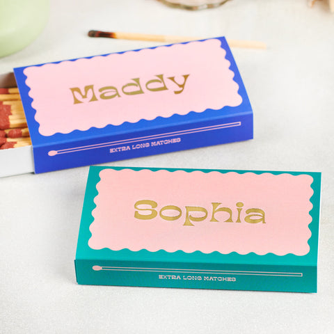 Oakdene Designs Keepsakes & Tokens Personalised Foiled Name Colourful Matches