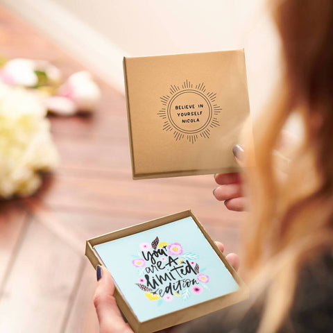 Oakdene Designs Keepsakes & Tokens Personalised Mini Box Of Positive Mantra Prints