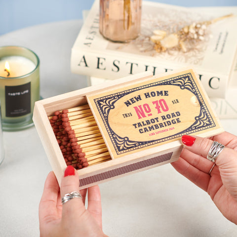 Oakdene Designs Keepsakes & Tokens Personalised New Home Wooden Matchbox