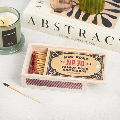 Oakdene Designs Keepsakes & Tokens Personalised New Home Wooden Matchbox