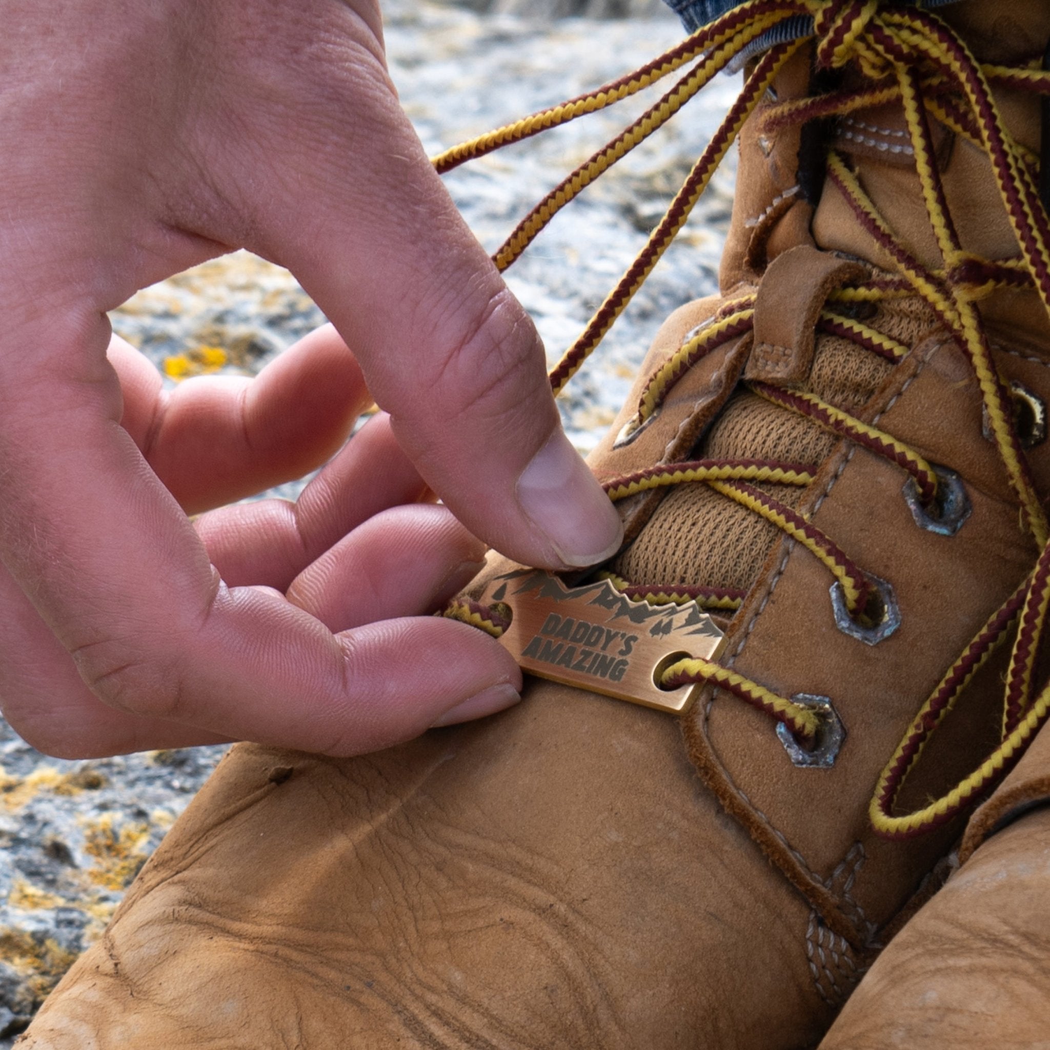 Oakdene Designs Keepsakes & Tokens Personalised Solid Brass Hiking Boot Shoe Tags