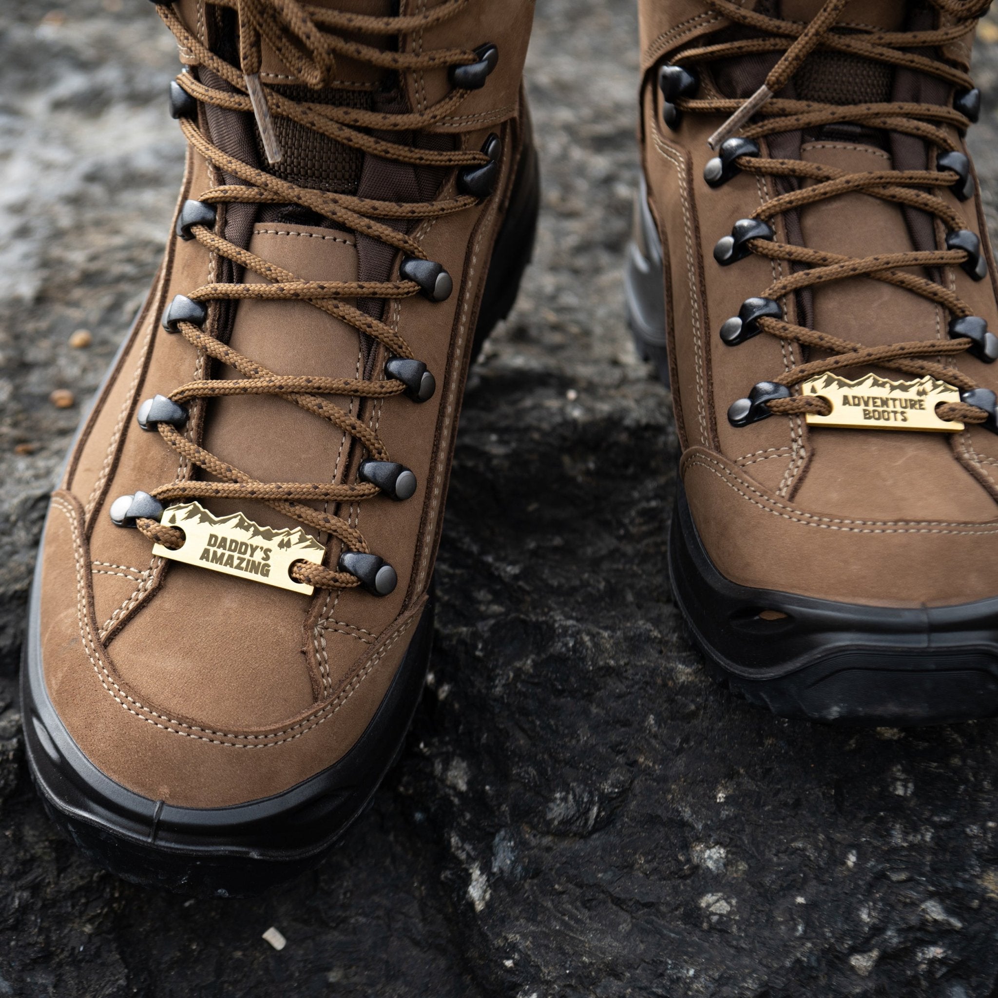 Oakdene Designs Keepsakes & Tokens Personalised Solid Brass Hiking Boot Shoe Tags