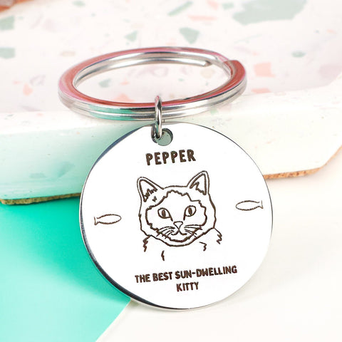 Oakdene Designs Keyrings Personalised Cat Breed Keyring