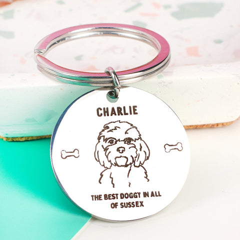 Oakdene Designs Keyrings Personalised Dog Breed Keyring