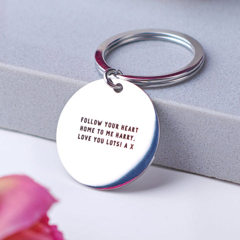 Oakdene Designs Keyrings Personalised Follow Your Heart Keyring