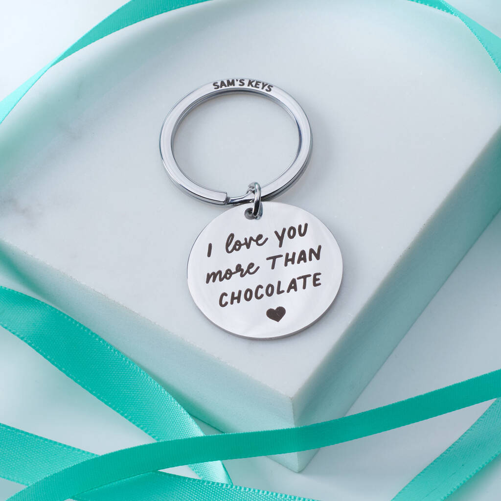 Oakdene Designs Keyrings Personalised I Love You More Than Metal Keyring