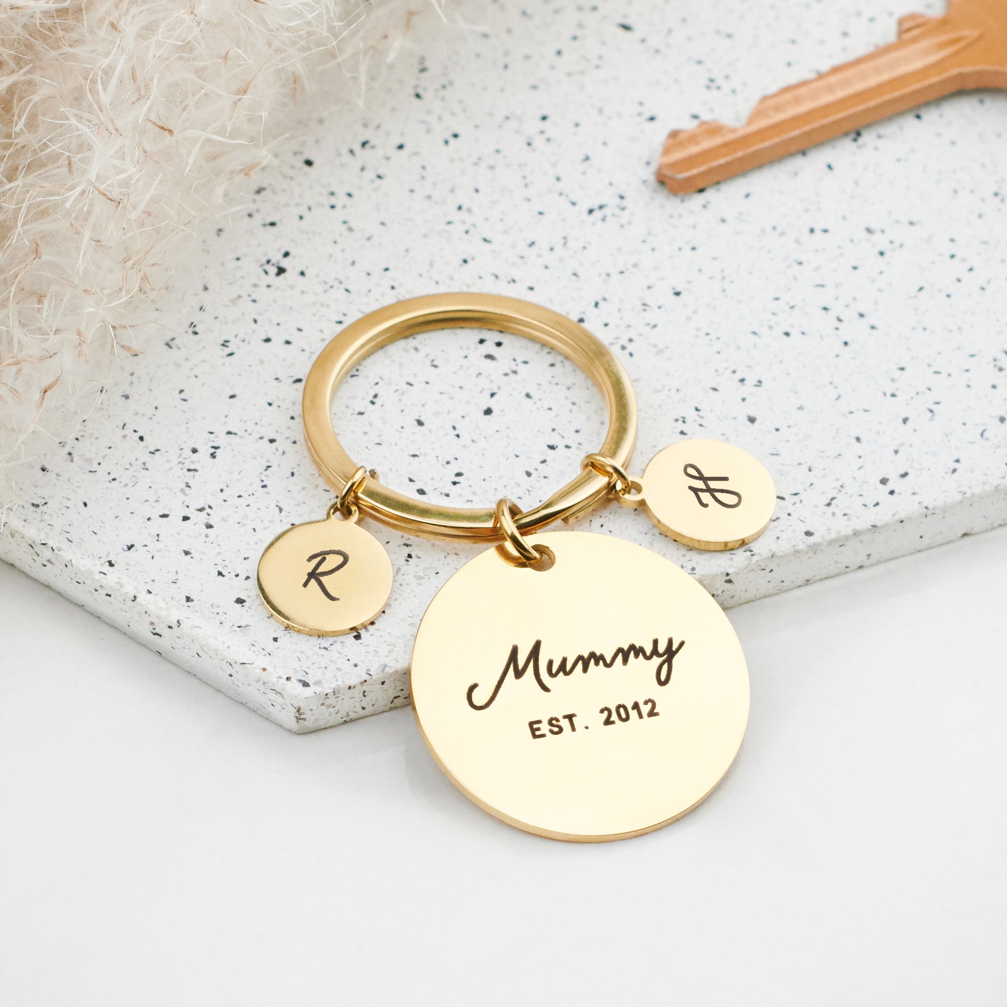 Oakdene Designs Keyrings Personalised Mummy Established Layered Keyring