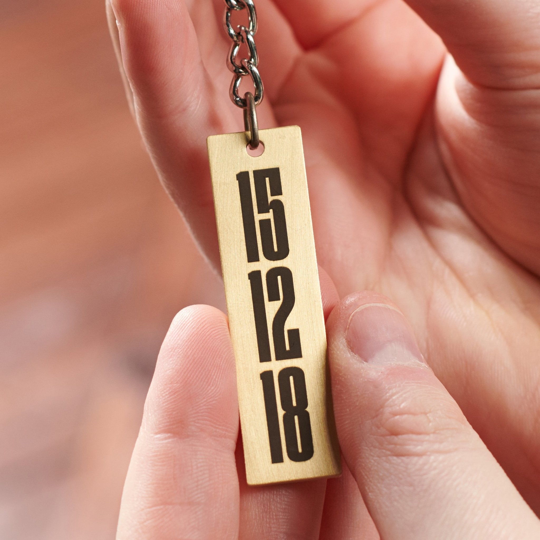 Oakdene Designs Keyrings Personalised Solid Brass Date Keyring