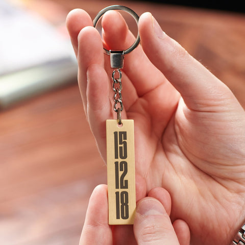 Oakdene Designs Keyrings Personalised Solid Brass Date Keyring