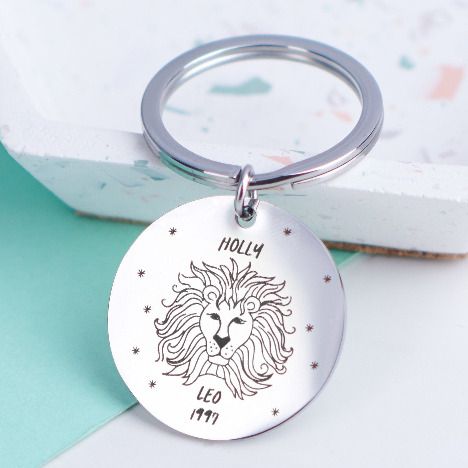 Oakdene Designs Keyrings Personalised Star Sign Keyring