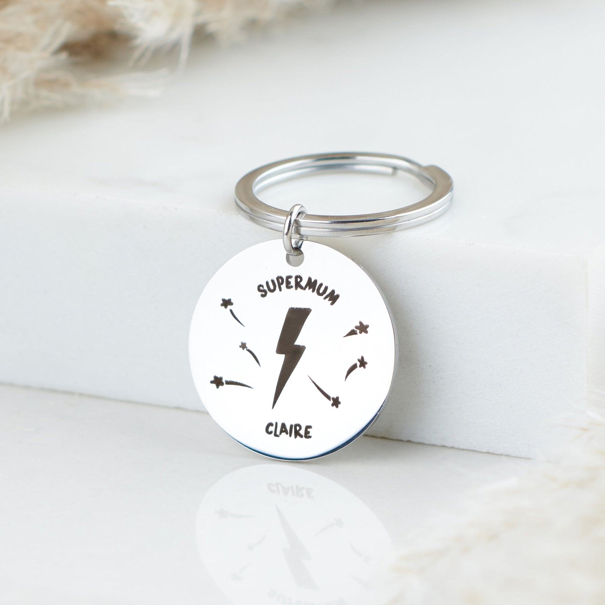 Oakdene Designs Keyrings Personalised Supermum Keyring