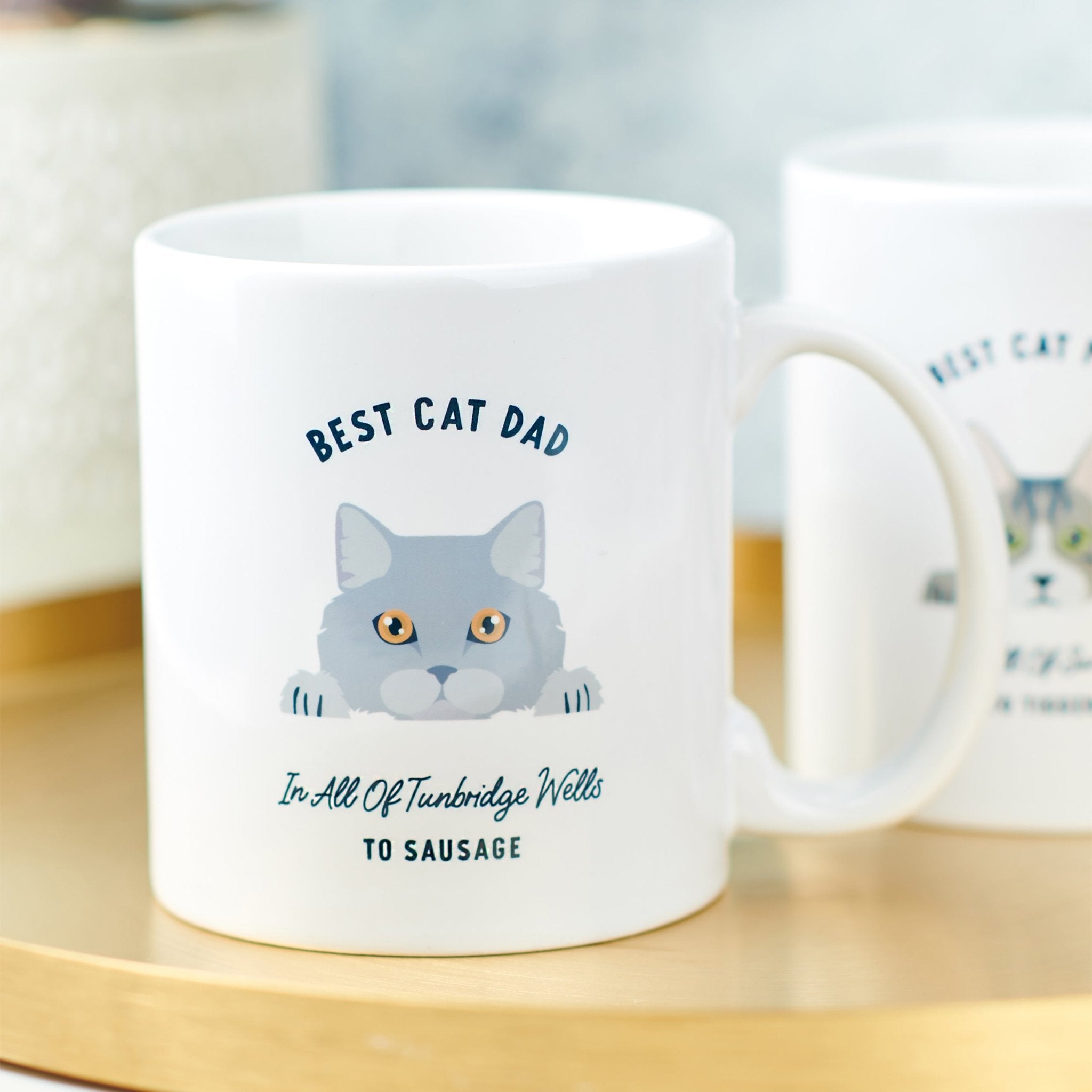 Oakdene Designs Mugs Personalised Best Cat Mum and Dad Mug