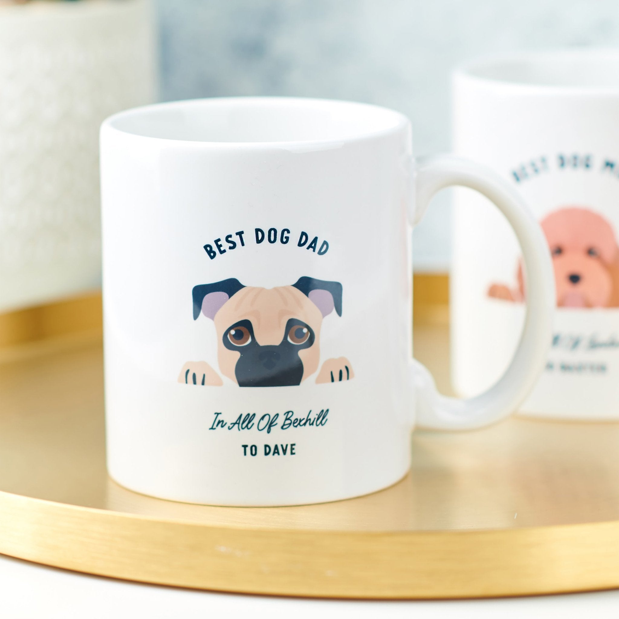 Oakdene Designs Mugs Personalised Best Dog Mum and Dad Breed Mug