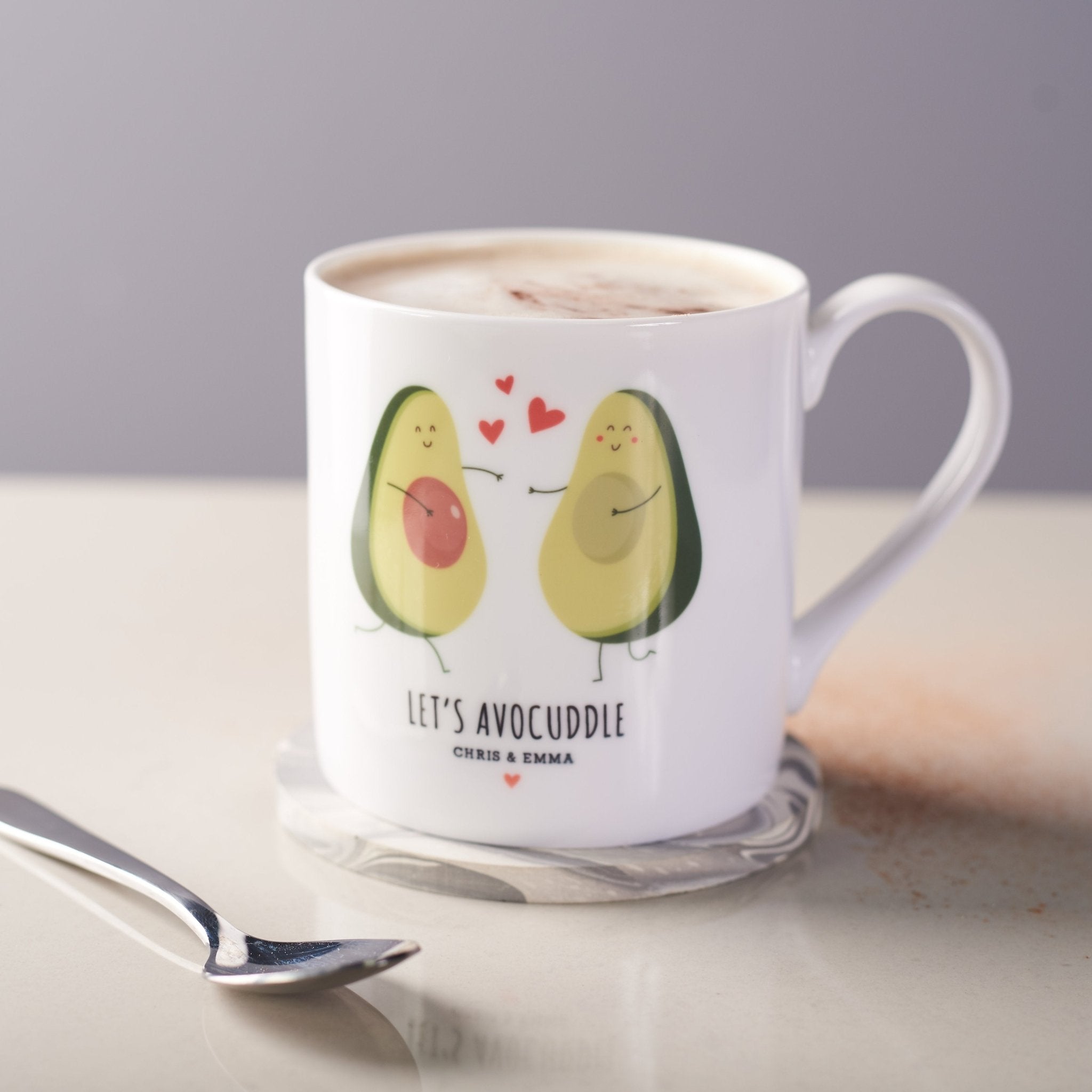 Oakdene Designs Mugs Personalised Couples Avocado Bone China Mug