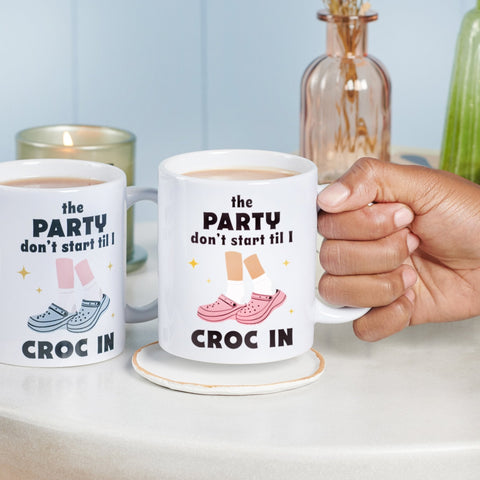 Oakdene Designs Mugs Personalised Funny 'The Party Don't Start' Croc Shoe Mug