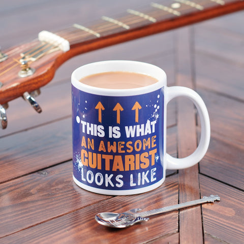 Oakdene Designs Mugs Personalised Guitar Mug And Spoon Gift Set