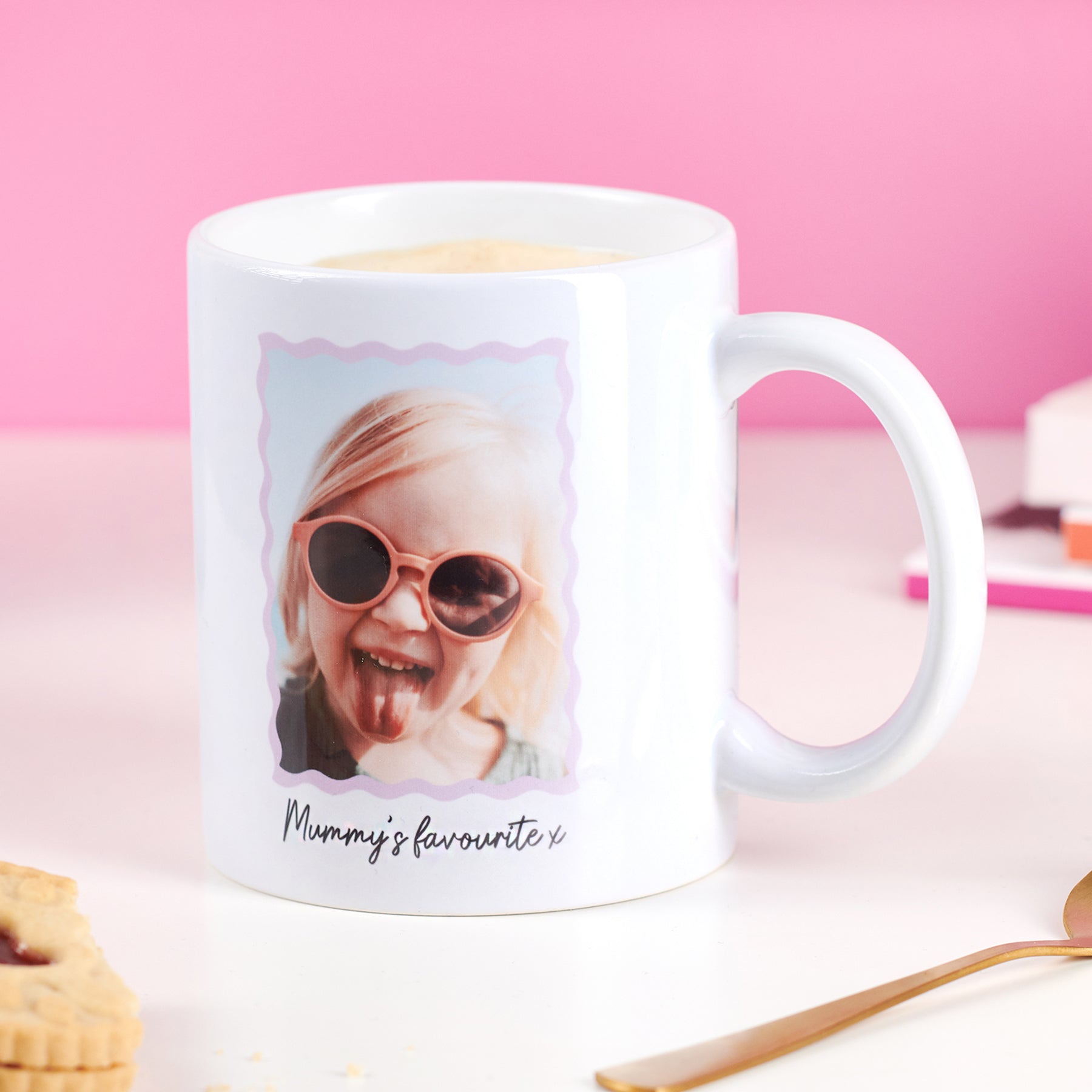 Oakdene Designs Mugs Personalised Wavy Photo Mug