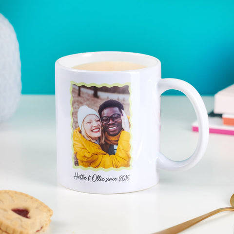 Oakdene Designs Mugs Personalised Wavy Photo Mug