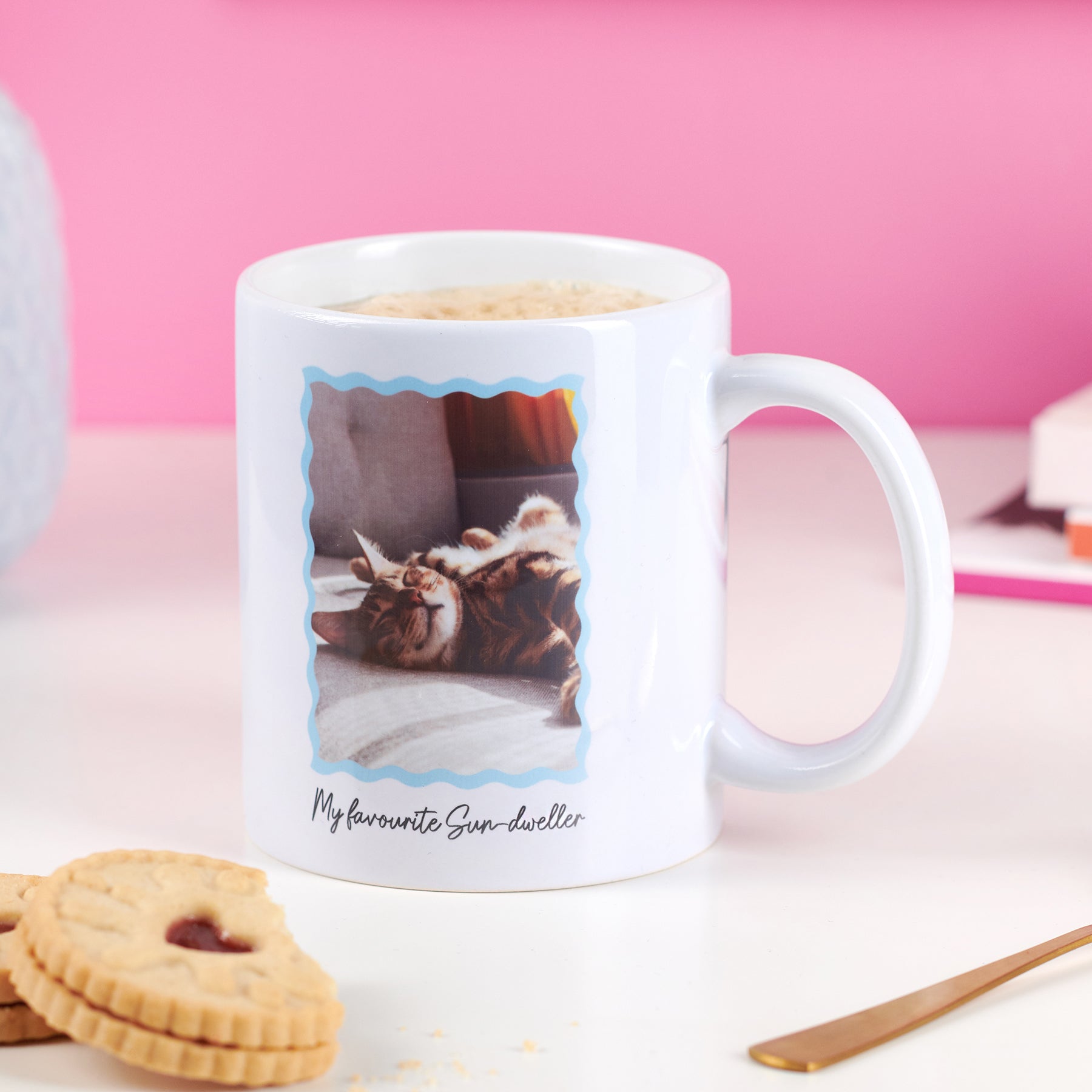 Oakdene Designs Mugs Personalised Wavy Photo Mug