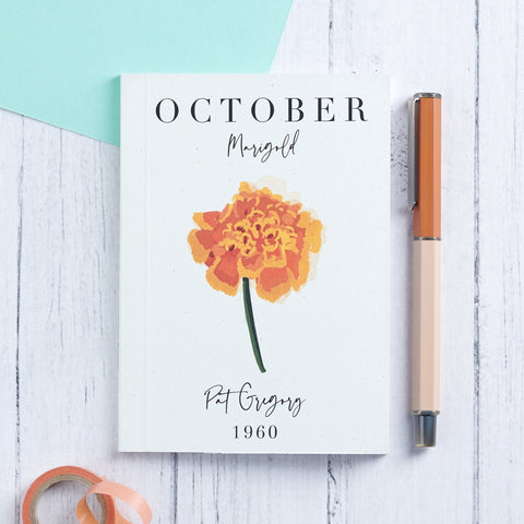 Oakdene Designs Notebooks Personalised Birth Flower Pocket Notebook