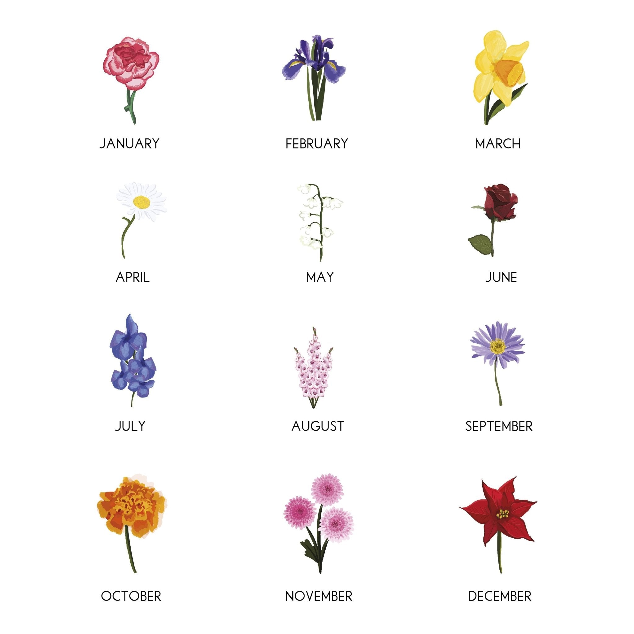 Oakdene Designs Notebooks Personalised Birth Flower Pocket Notebook