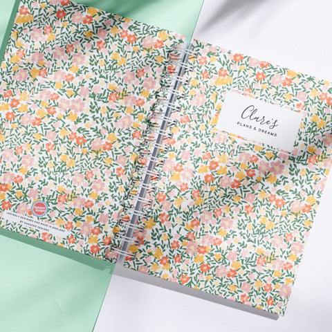 Oakdene Designs Notebooks Personalised Ditsy Floral Notebook