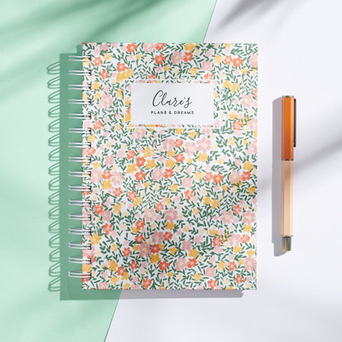 Oakdene Designs Notebooks Personalised Ditsy Floral Notebook