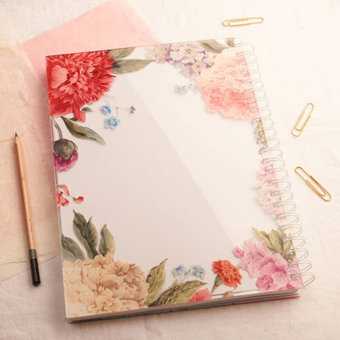 Oakdene Designs Notebooks Personalised Floral Metallic Acrylic Guestbook