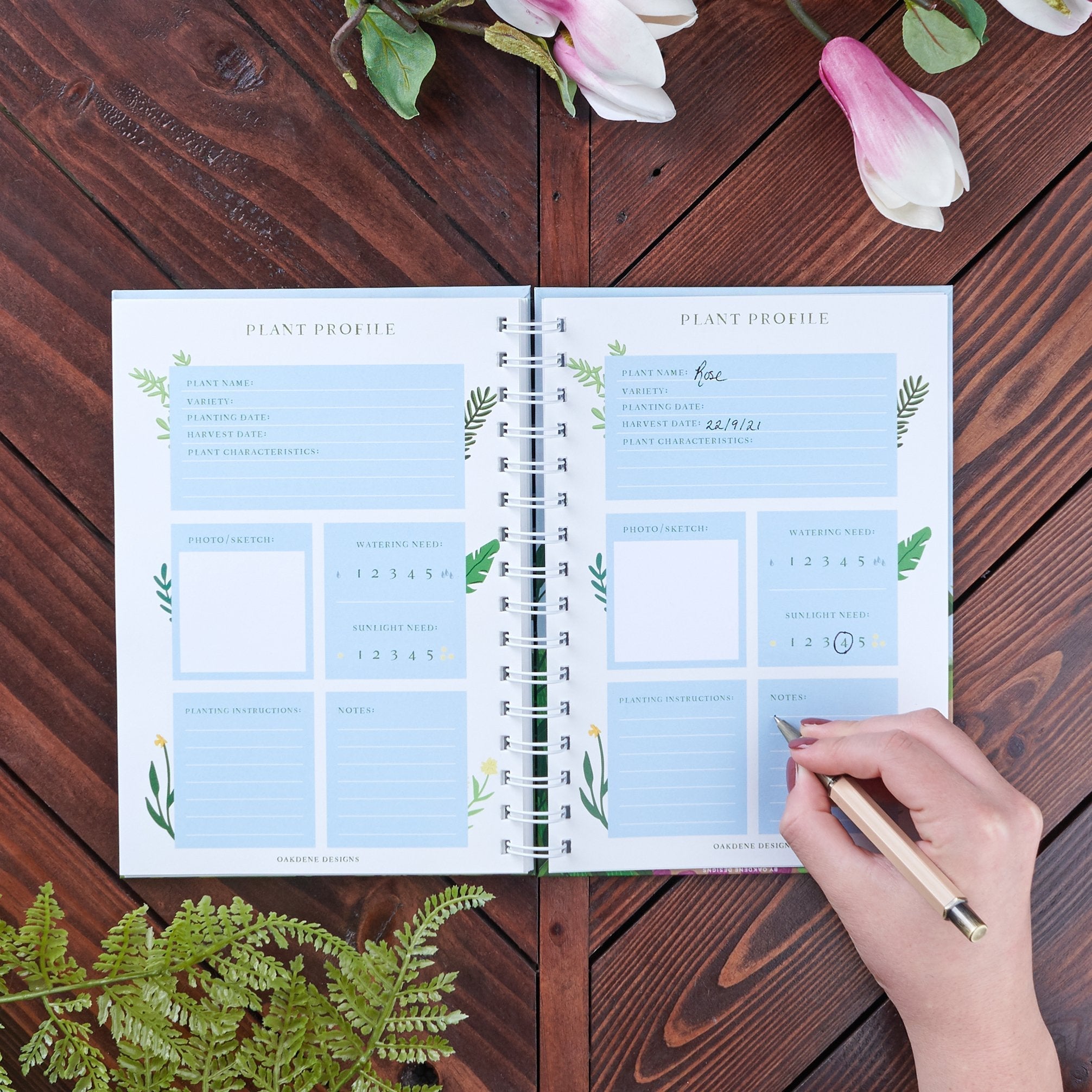 Oakdene Designs Notebooks Personalised Gardening Journal